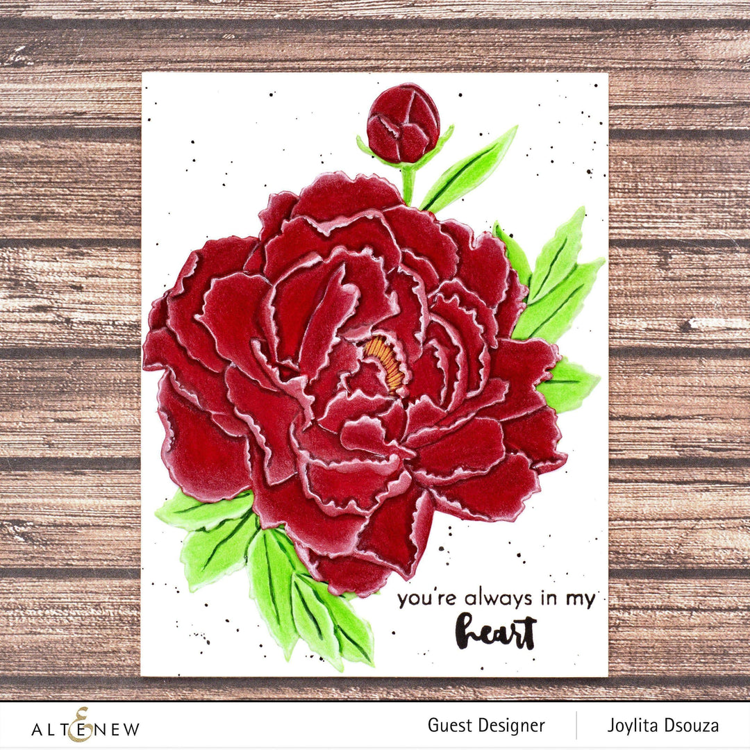 Part A-Glitz Art Craft Co.,LTD Embossing Folder Frilly Peonies 3D Embossing Folder