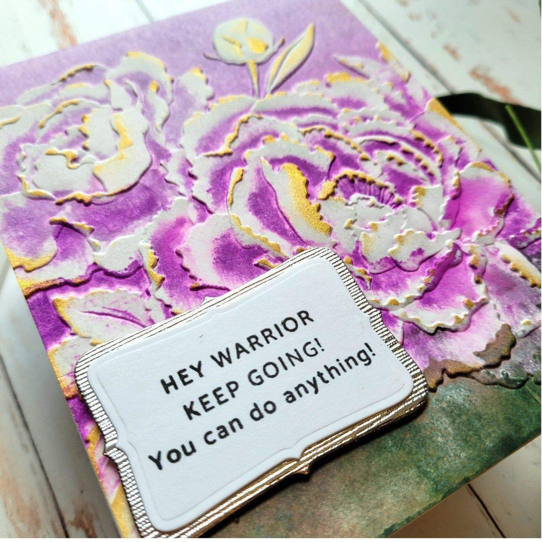 Part A-Glitz Art Craft Co.,LTD Embossing Folder Frilly Peonies 3D Embossing Folder