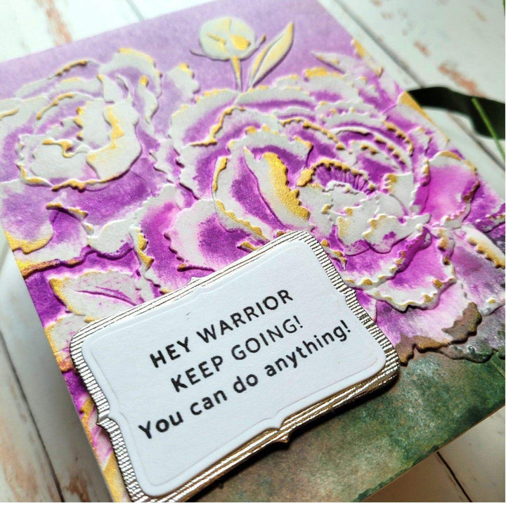 Part A-Glitz Art Craft Co.,LTD Embossing Folder Frilly Peonies 3D Embossing Folder