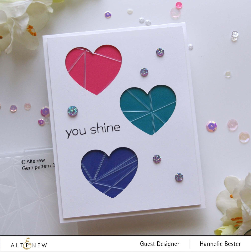 Part A-Glitz Art Craft Co.,LTD Embossing Folder Gem Pattern 3D Embossing Folder