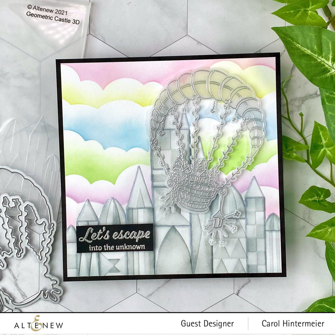 Part A-Glitz Art Craft Co.,LTD Embossing Folder Geometric Castle 3D Embossing Folder