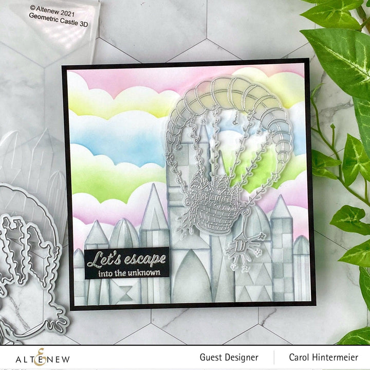 Part A-Glitz Art Craft Co.,LTD Embossing Folder Geometric Castle 3D Embossing Folder