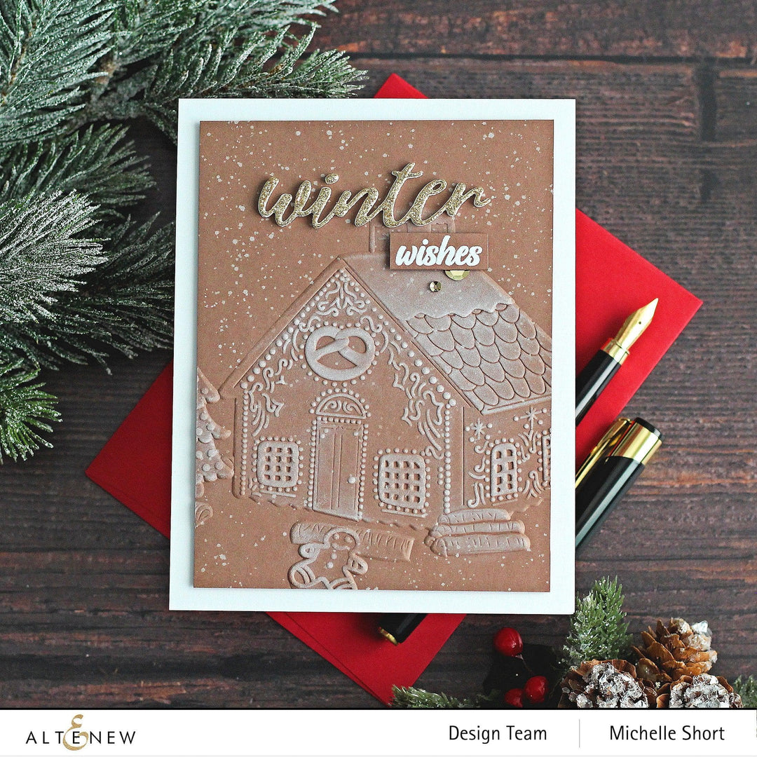 Part A-Glitz Art Craft Co.,LTD Embossing Folder Gingerbread House 3D Embossing Folder