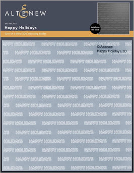 Part A-Glitz Art Craft Co.,LTD Embossing Folder Happy Holidays 3D Embossing Folder