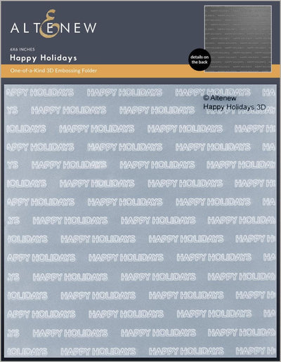 Part A-Glitz Art Craft Co.,LTD Embossing Folder Happy Holidays 3D Embossing Folder