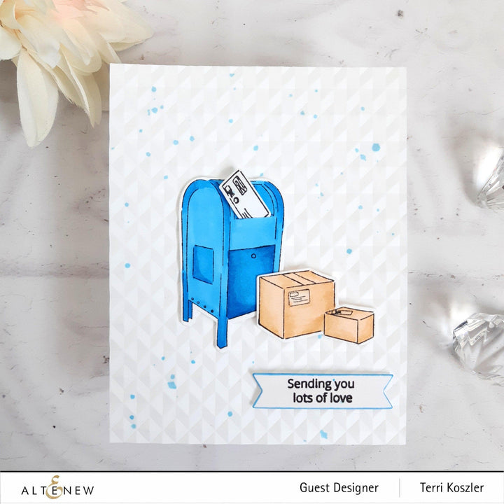 Part A-Glitz Art Craft Co.,LTD Embossing Folder Herringbone Tiles 3D Embossing Folder