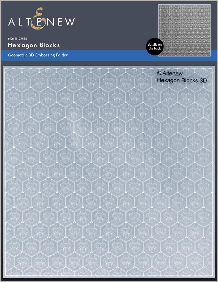 Part A-Glitz Art Craft Co.,LTD Embossing Folder Hexagon Blocks 3D Embossing Folder