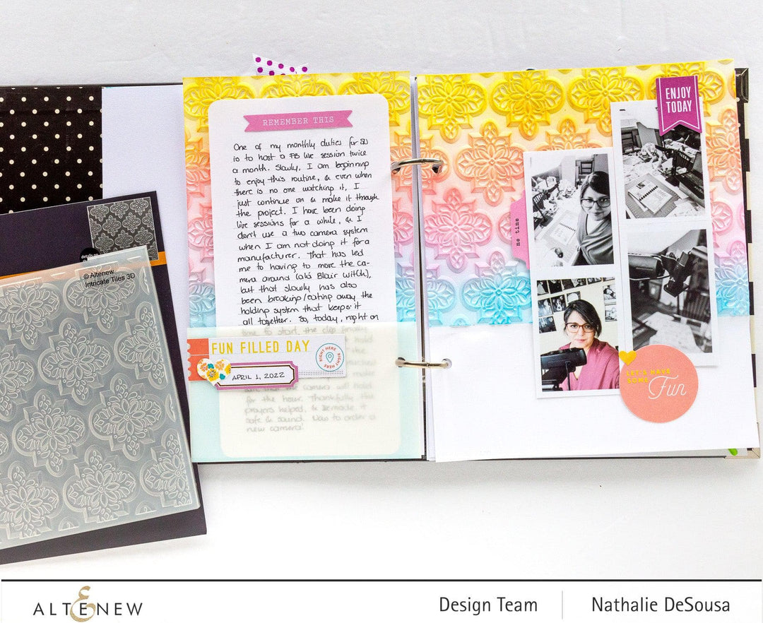 Part A-Glitz Art Craft Co.,LTD Embossing Folder Intricate Tiles 3D Embossing Folder