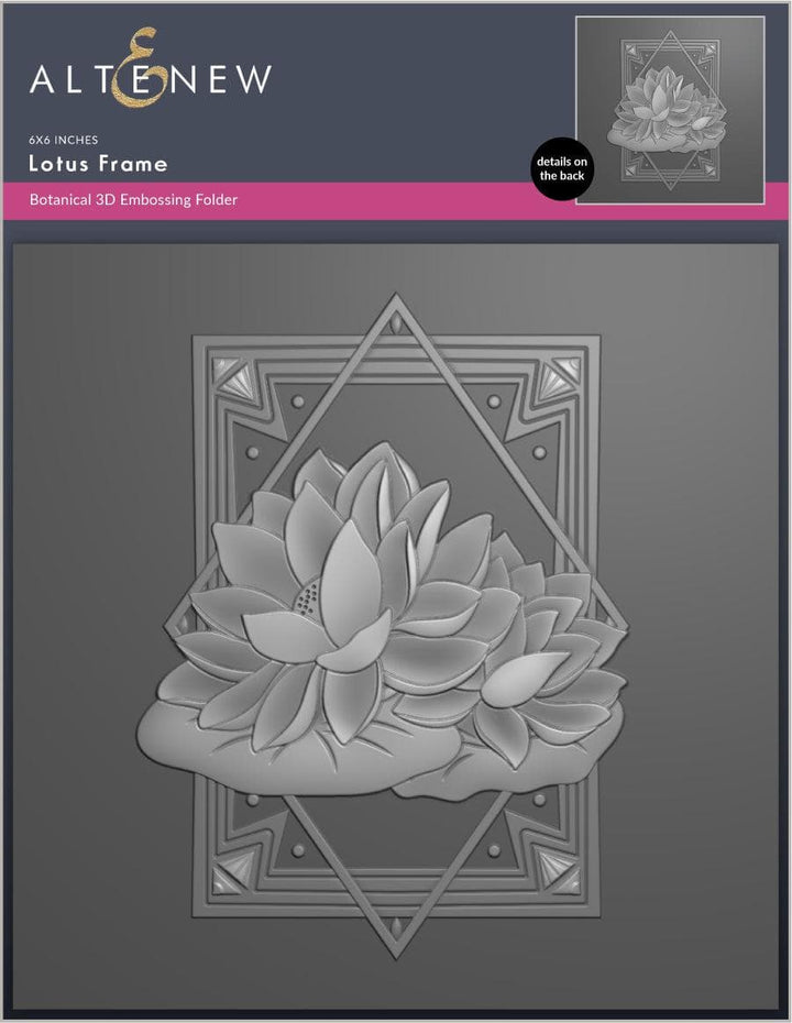 Part A-Glitz Art Craft Co.,LTD Embossing Folder Lotus Frame 3D Embossing Folder