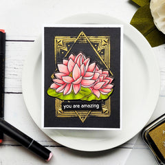 Part A-Glitz Art Craft Co.,LTD Embossing Folder Lotus Frame 3D Embossing Folder