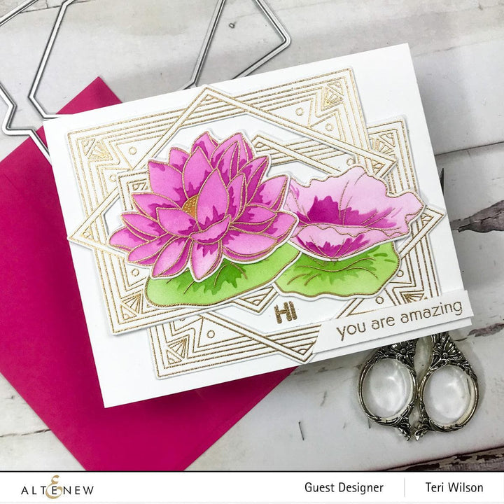 Part A-Glitz Art Craft Co.,LTD Embossing Folder Lotus Frame 3D Embossing Folder