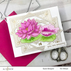 Part A-Glitz Art Craft Co.,LTD Embossing Folder Lotus Frame 3D Embossing Folder