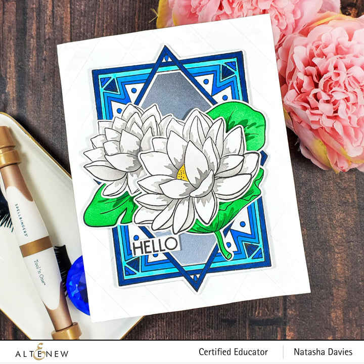 Part A-Glitz Art Craft Co.,LTD Embossing Folder Lotus Frame 3D Embossing Folder