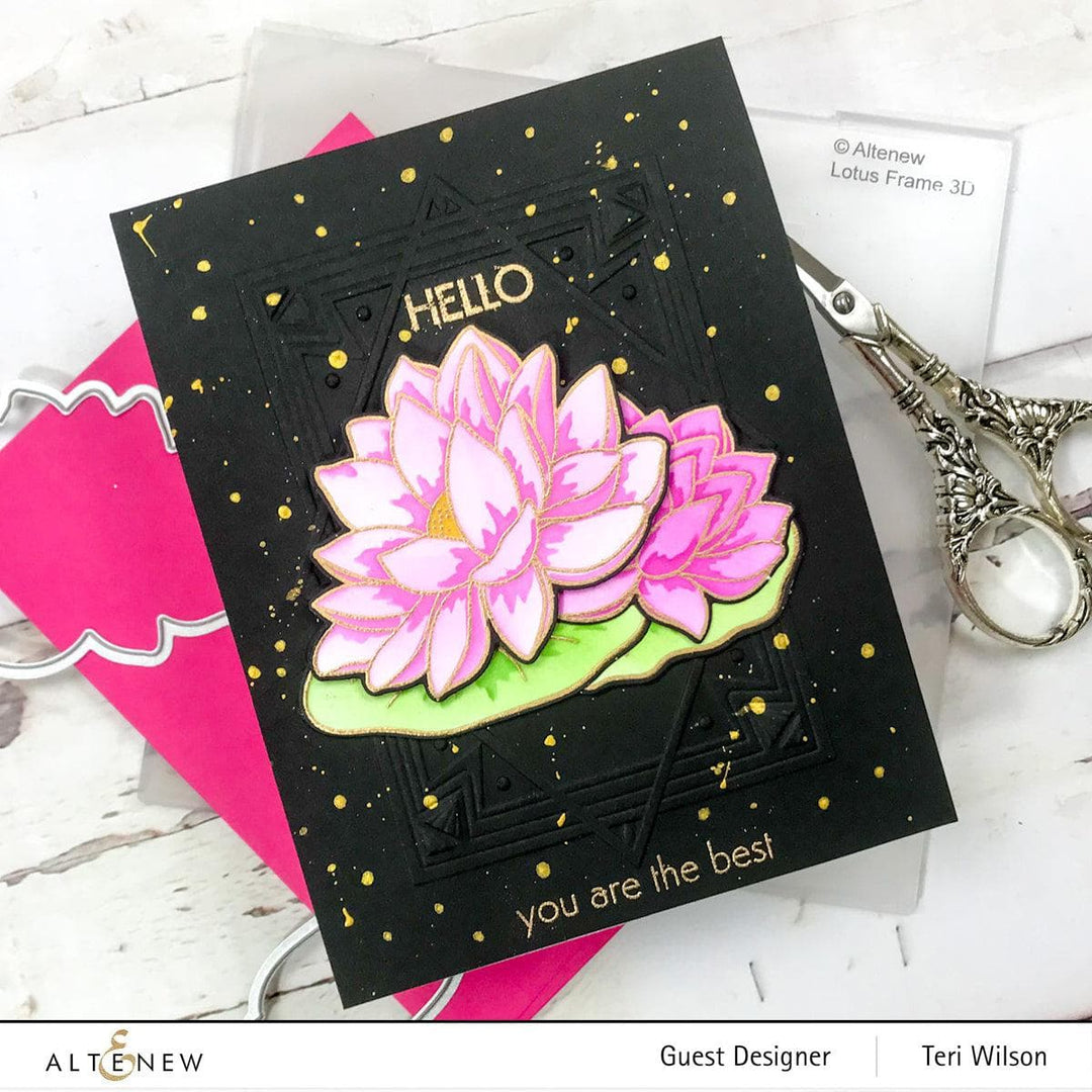 Part A-Glitz Art Craft Co.,LTD Embossing Folder Lotus Frame 3D Embossing Folder
