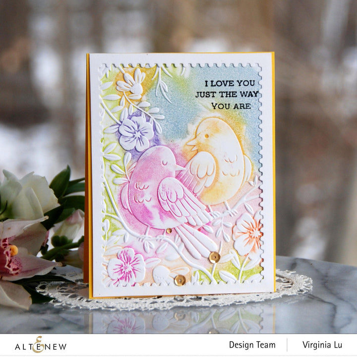 Part A-Glitz Art Craft Co.,LTD Embossing Folder Loving Birds 3D Embossing Folder