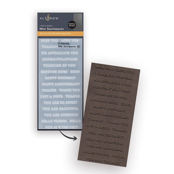 Mini Sentiments 3D Embossing folder