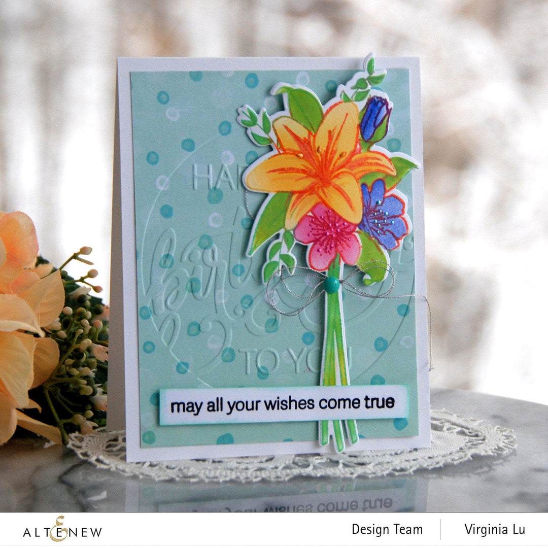 Part A-Glitz Art Craft Co.,LTD Embossing Folder Modern Birthday Faux Letterpress Debossing Folder