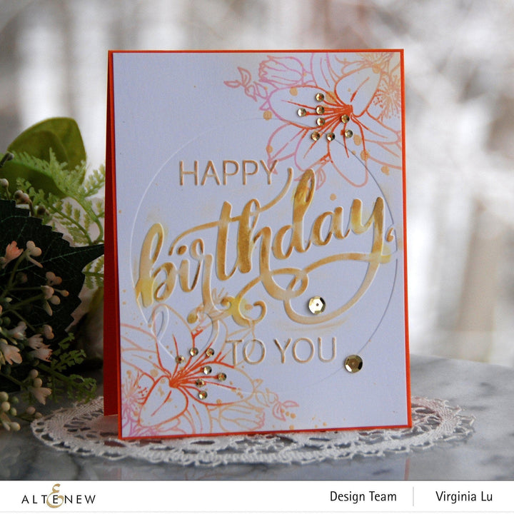 Part A-Glitz Art Craft Co.,LTD Embossing Folder Modern Birthday Faux Letterpress Debossing Folder