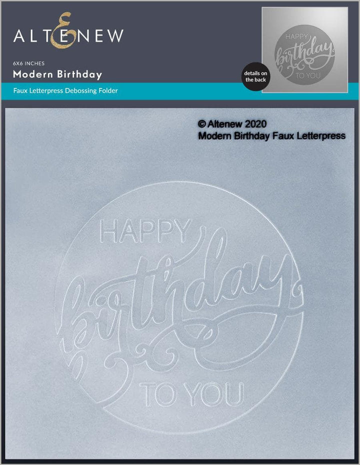 Part A-Glitz Art Craft Co.,LTD Embossing Folder Modern Birthday Faux Letterpress Debossing Folder