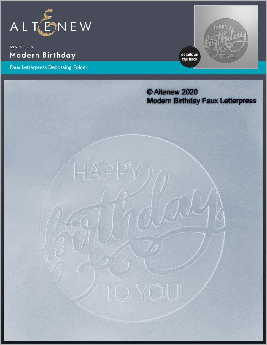 Part A-Glitz Art Craft Co.,LTD Embossing Folder Modern Birthday Faux Letterpress Debossing Folder