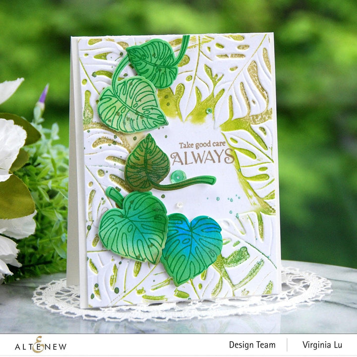 Part A-Glitz Art Craft Co.,LTD Embossing Folder Monstera Frame 3D Embossing Folder