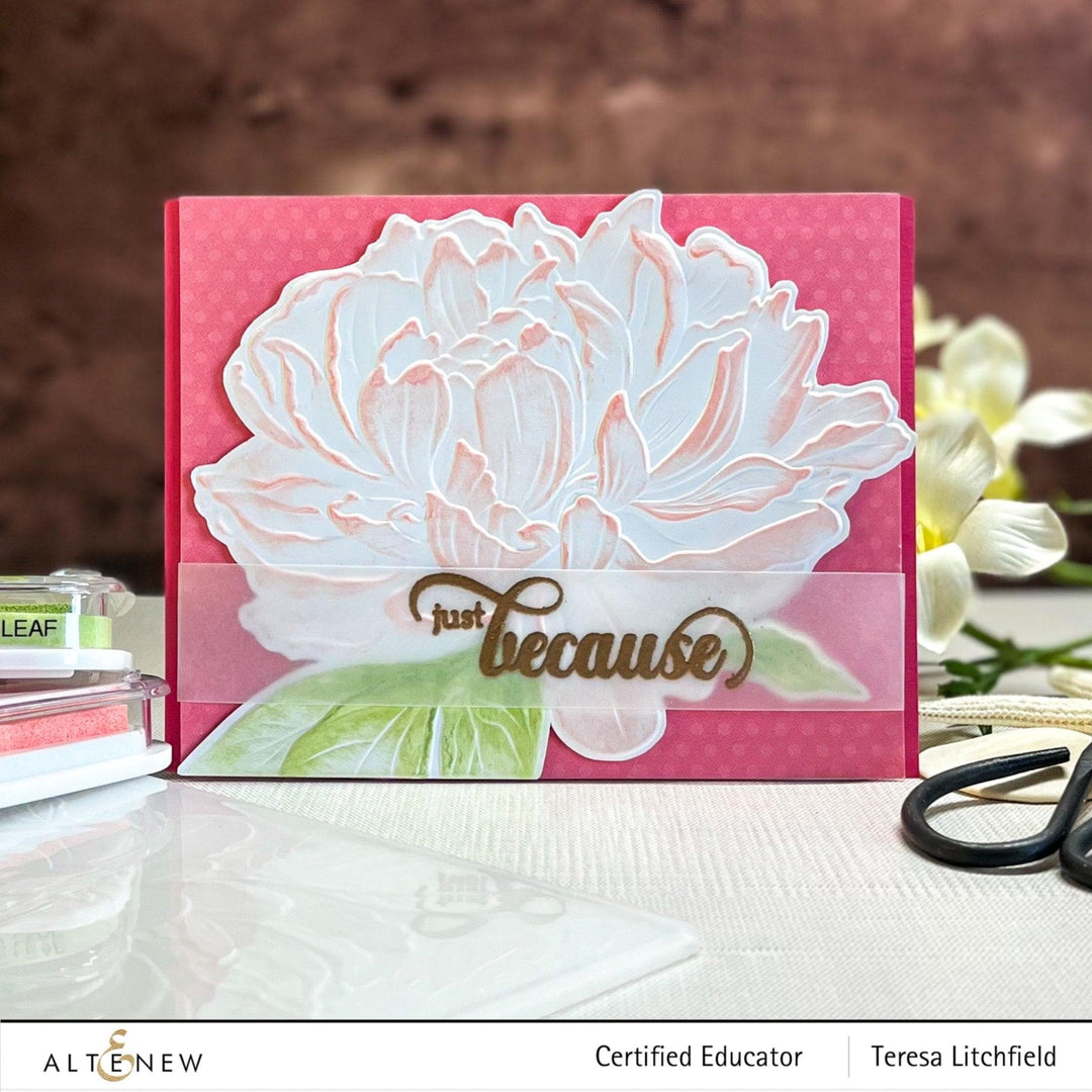 Part A-Glitz Art Craft Co.,LTD Embossing Folder Peony Sunshine 3D Embossing Folder