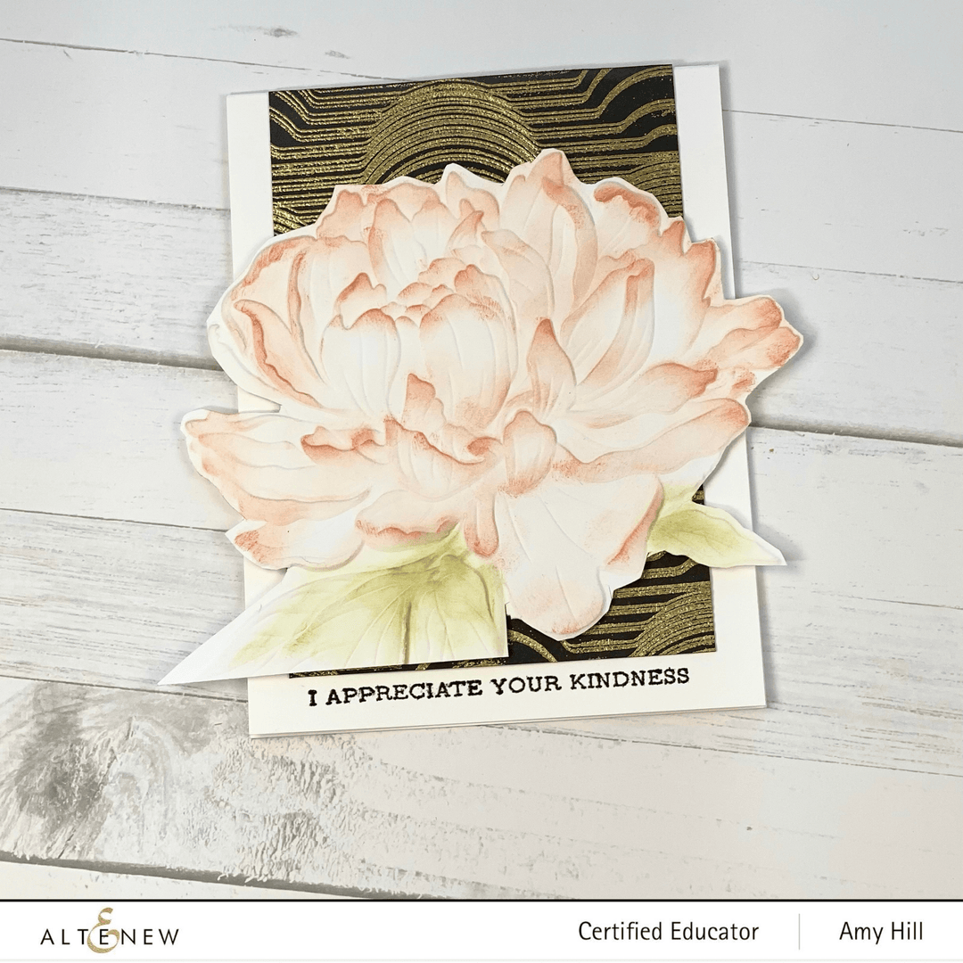 Part A-Glitz Art Craft Co.,LTD Embossing Folder Peony Sunshine 3D Embossing Folder