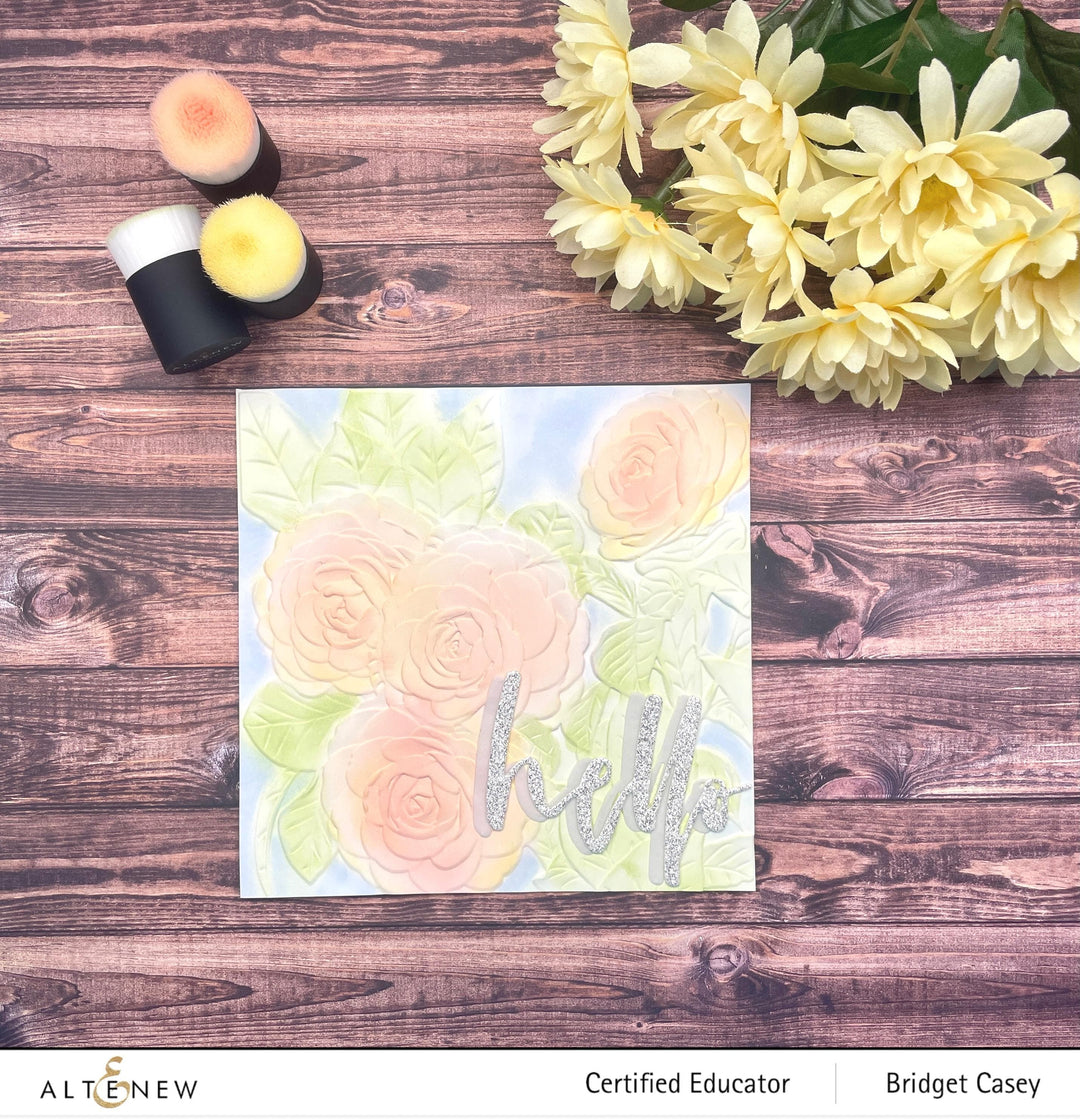 Part A-Glitz Art Craft Co.,LTD Embossing Folder Pink Perfection Camellia 3D Embossing Folder