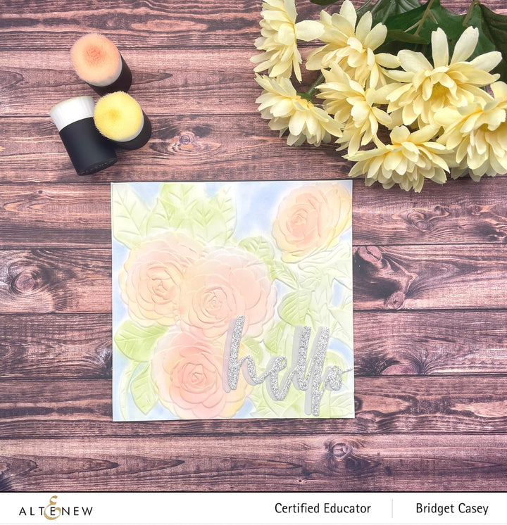 Part A-Glitz Art Craft Co.,LTD Embossing Folder Pink Perfection Camellia 3D Embossing Folder