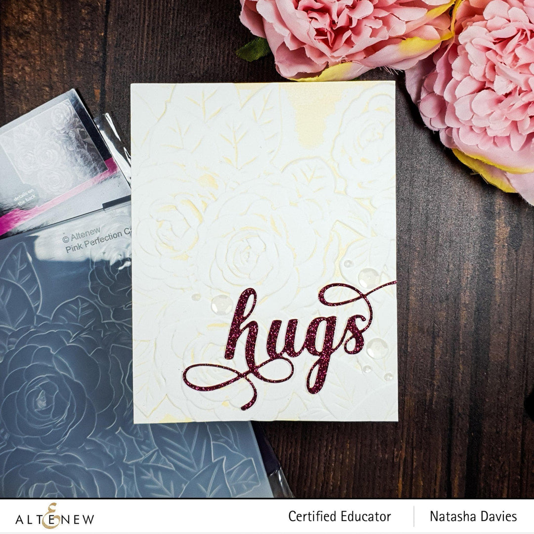 Part A-Glitz Art Craft Co.,LTD Embossing Folder Pink Perfection Camellia 3D Embossing Folder