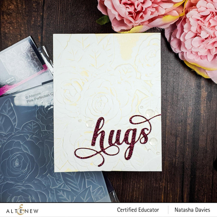 Part A-Glitz Art Craft Co.,LTD Embossing Folder Pink Perfection Camellia 3D Embossing Folder