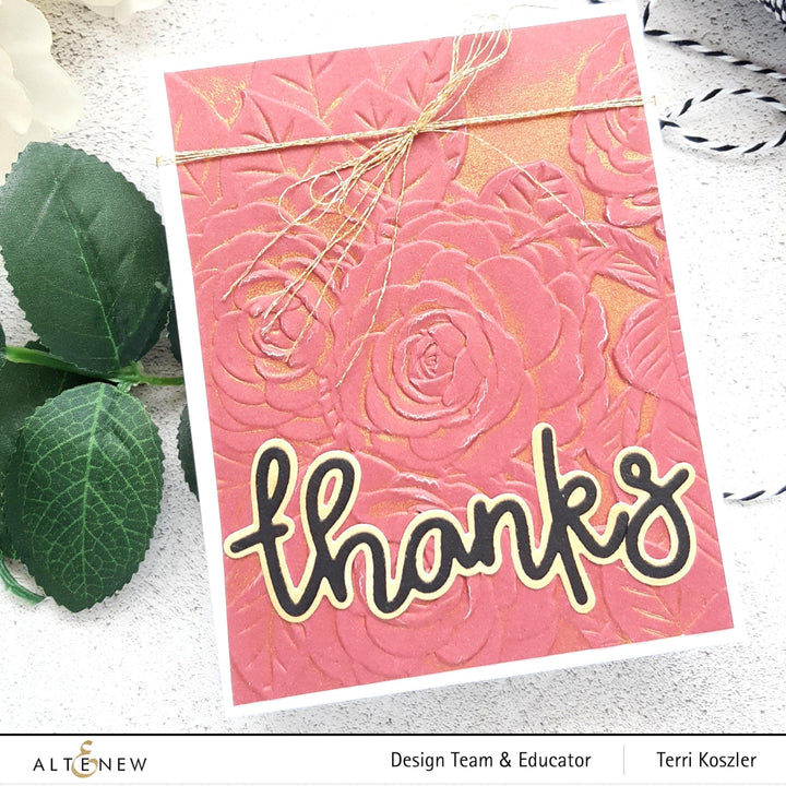 Part A-Glitz Art Craft Co.,LTD Embossing Folder Pink Perfection Camellia 3D Embossing Folder
