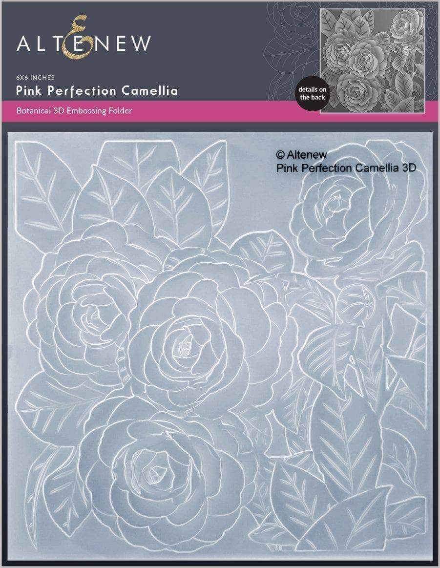 Altenew Pink Perfection Camellia 3D Embossing Folder for Cardmaking