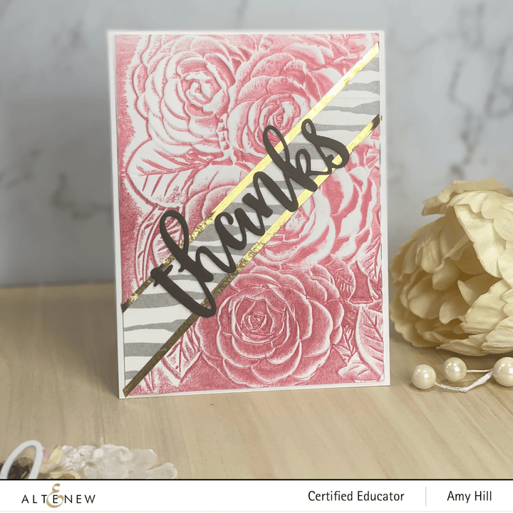 Part A-Glitz Art Craft Co.,LTD Embossing Folder Pink Perfection Camellia 3D Embossing Folder