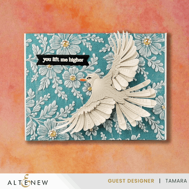 Altenew Piped Floral Lace 3D Embossing Folder for creating intricate floral embossed designs on paper crafts.