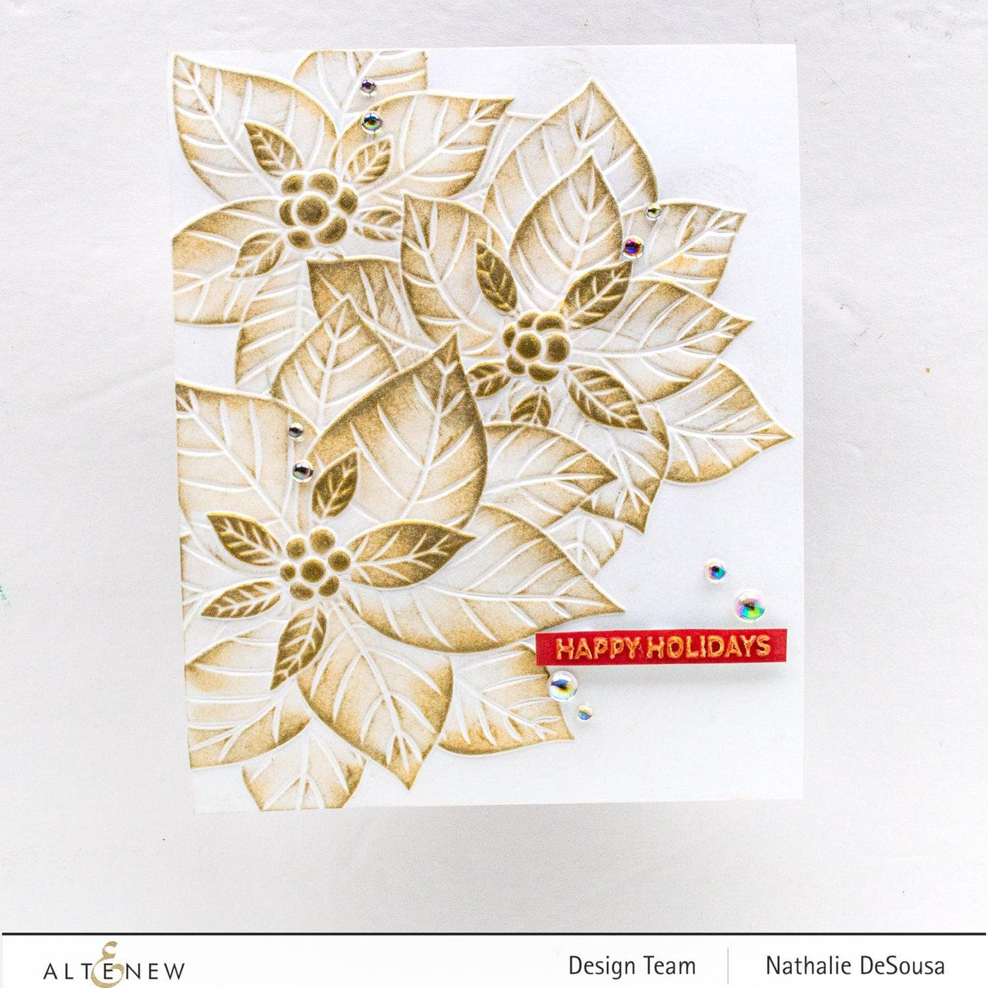 Emboss Folder Samples Altenew Poinsettia Cluster 3D Embossing Folder