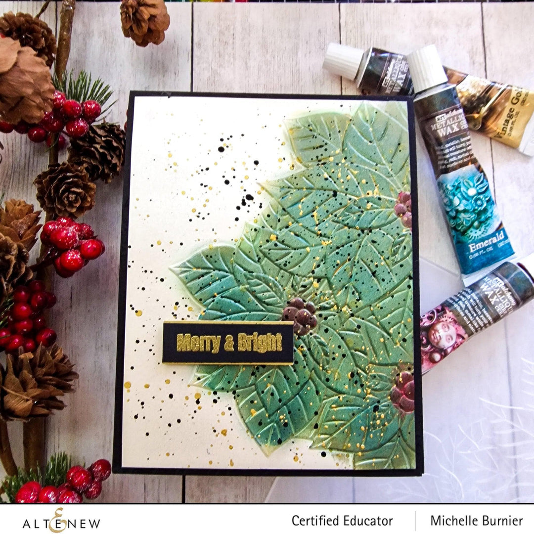 Part A-Glitz Art Craft Co.,LTD Embossing Folder Poinsettia Cluster 3D Embossing Folder