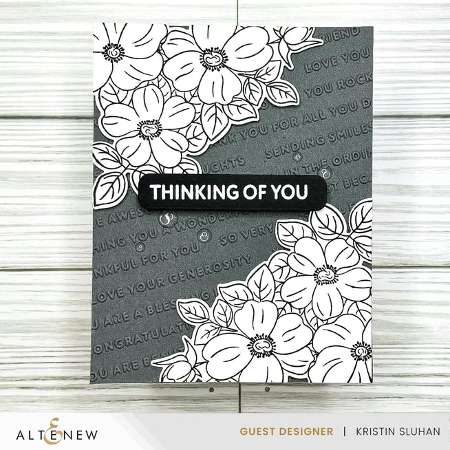 Altenew Raised Sentiments 3D Embossing Folder for paper crafting, with intricate raised sentiment designs for card making.
