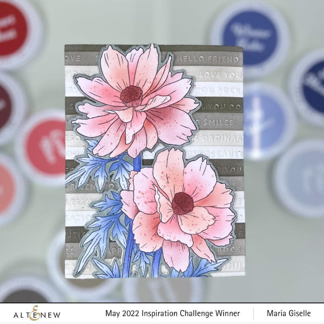 Altenew Raised Sentiments 3D Embossing Folder showing intricate floral and sentiment designs for card making and crafts.