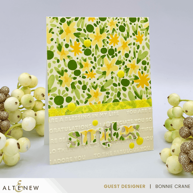Altenew Raised Sentiments 3D Embossing Folder with intricate floral and sentiment designs for paper crafting and card making.