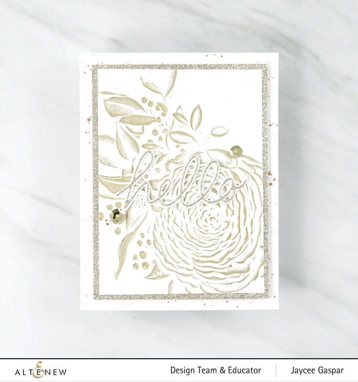 Part A-Glitz Art Craft Co.,LTD Embossing Folder Ranunculus Bouquet 3D Embossing Folder