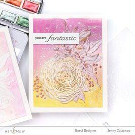 Part A-Glitz Art Craft Co.,LTD Embossing Folder Ranunculus Bouquet 3D Embossing Folder