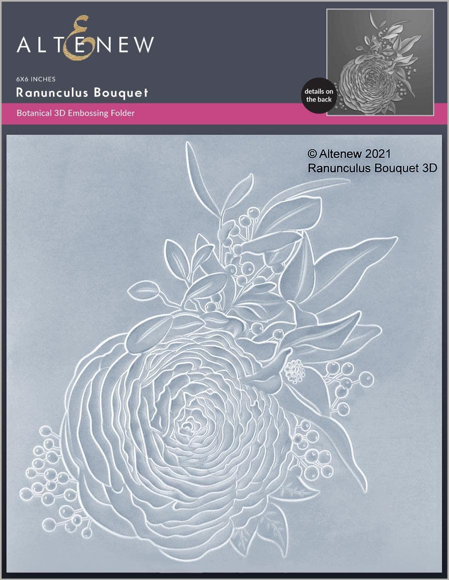 Part A-Glitz Art Craft Co.,LTD Embossing Folder Ranunculus Bouquet 3D Embossing Folder