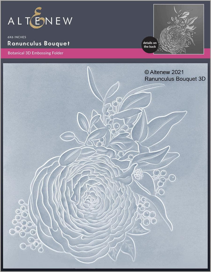 Part A-Glitz Art Craft Co.,LTD Embossing Folder Ranunculus Bouquet 3D Embossing Folder