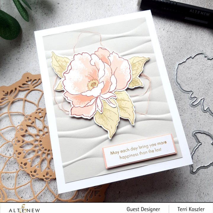 Part A-Glitz Art Craft Co.,LTD Embossing Folder Ribbon Waves 3D Embossing Folder