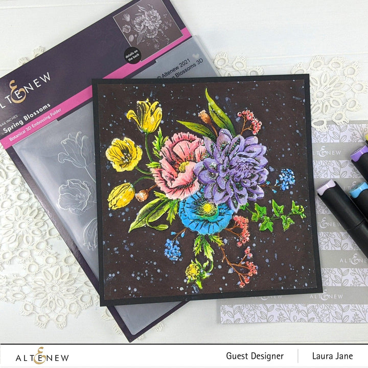 Part A-Glitz Art Craft Co.,LTD Embossing Folder Spring Blossoms 3D Embossing Folder