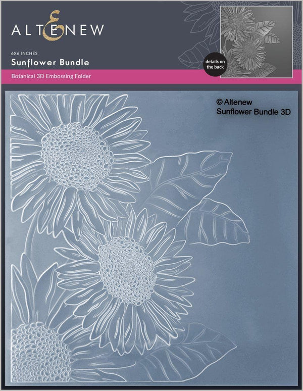 Part A-Glitz Art Craft Co.,LTD Embossing Folder Sunflower Bundle 3D Embossing Folder