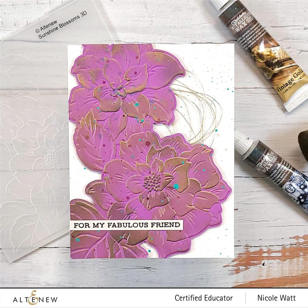 Part A-Glitz Art Craft Co.,LTD Embossing Folder Sunshine Blossoms 3D Embossing Folder