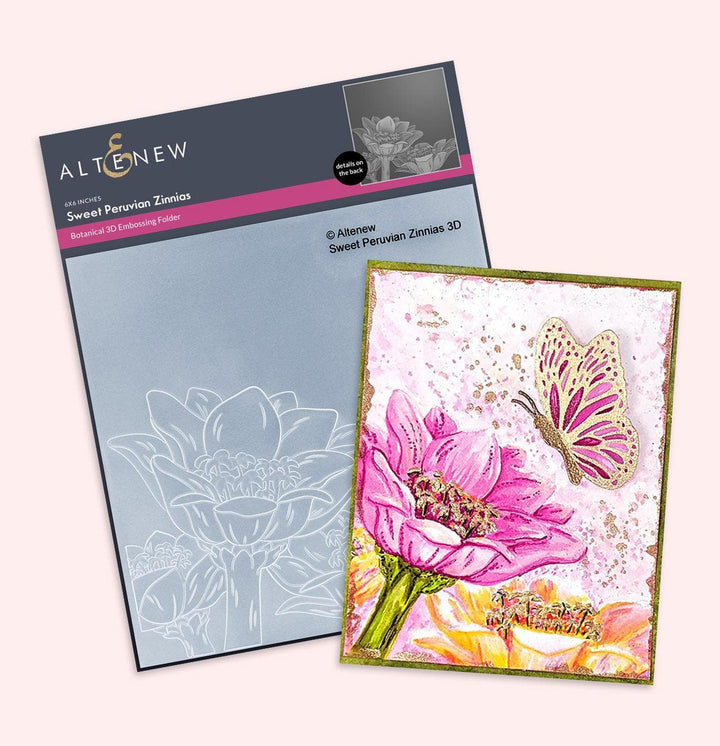 Part A-Glitz Art Craft Co.,LTD Embossing Folder Sweet Peruvian Zinnias 3D Embossing Folder