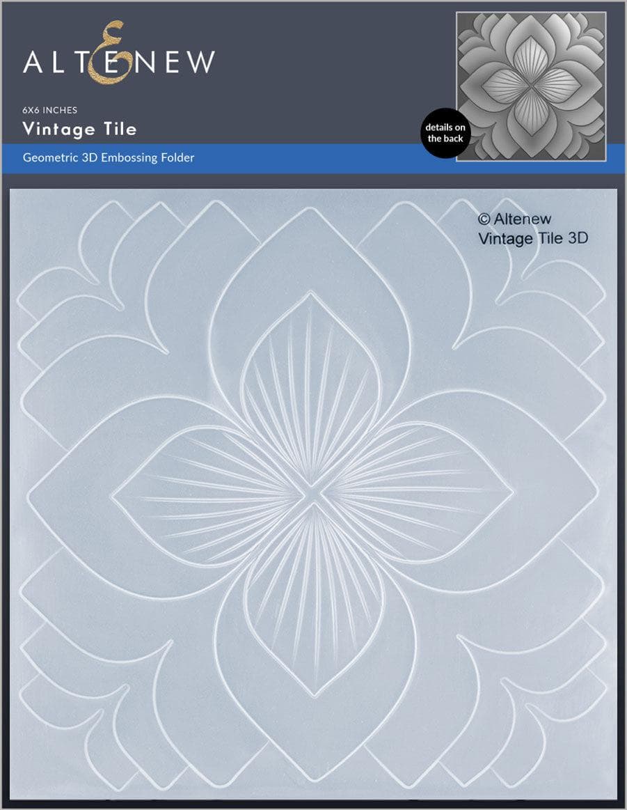 Part A-Glitz Art Craft Co.,LTD Embossing Folder Vintage Tile 3D Embossing Folder